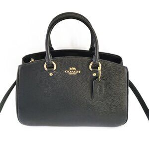 Coach CAL56 Refined Pebbled Leather Savannah Carryall Bag Handbag Black